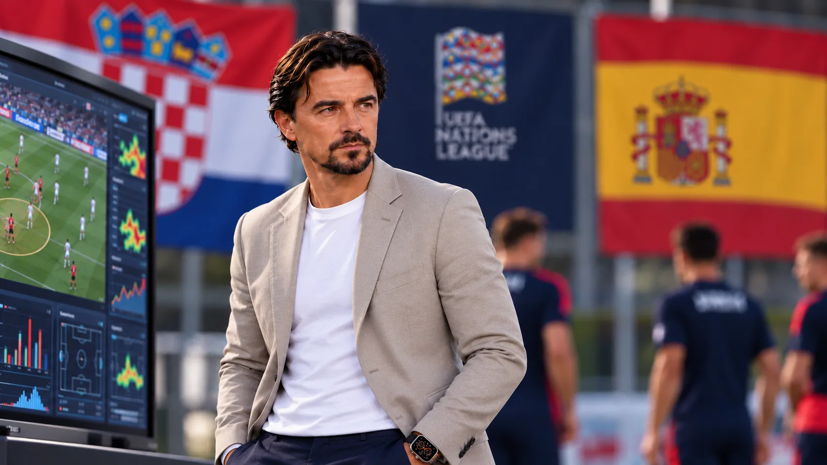Ivan Ilečić analysing Croatia vs Spain in the UEFA Nations League